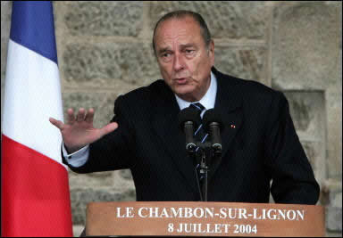 President Jacques Chirac in Le Chambon-sur-Lignon